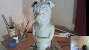 скульптурная кирамика 100% ручной работы(sculptural Ceramica 100% handmade)( мопс)