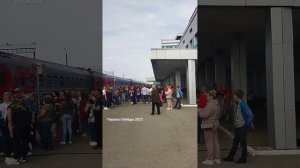 "Паровоз Победы" прибыл на железнодорожный вокзал в Ульяновске 1 мая 2023 года. Выставка техники