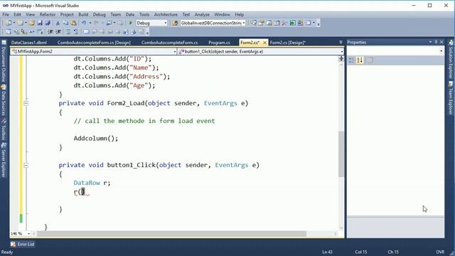 DataTables tutorial in c#.Net | Insert Delete Search in DataTable using c# code | swift learn