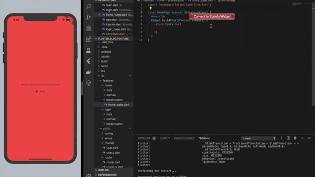 Flutter Full Project | Flutter Blog - Ep. 3 - Logging in, Home Screen, Bottom Sheet