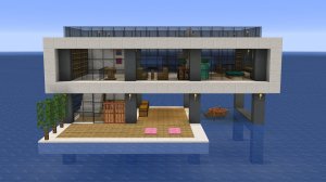 Майнкрафт - Как построить современный дом у океана. Minecraft