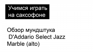 Обзор мундштука D'Addario Select Jazz Marble (alto)