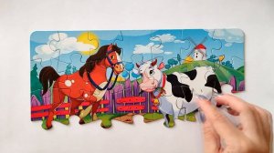 Животные на ферме. Собираем пазл для детей | Puzzles for kids we collecting