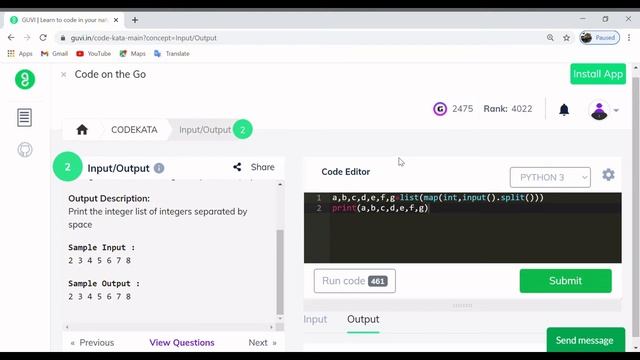 Guvi_Codekata_Input&Output_Related Programing series(2) смотреть онлайн