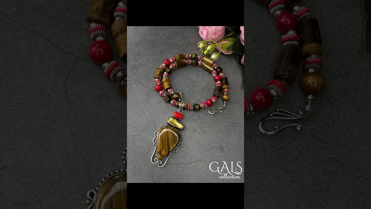 РОСКОШНЫЙ КУЛОН В УКРАШЕНИИ С ТИГРОВЫМ ГЛАЗОМ смотреть онлайн