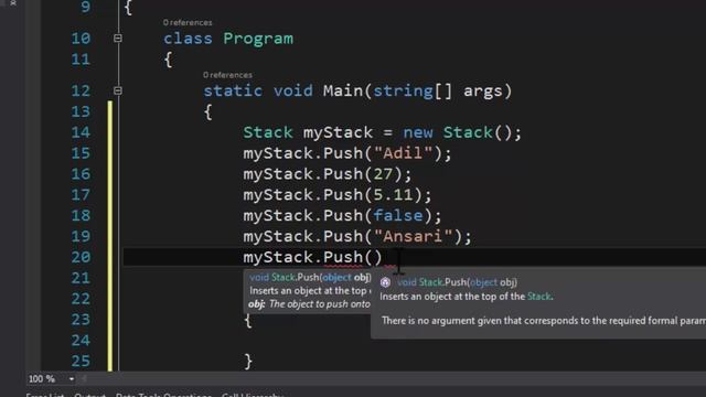 STACK ( NON-GENERIC COLLECTION) IN C# ( URDU / HINDI ) смотреть онлайн