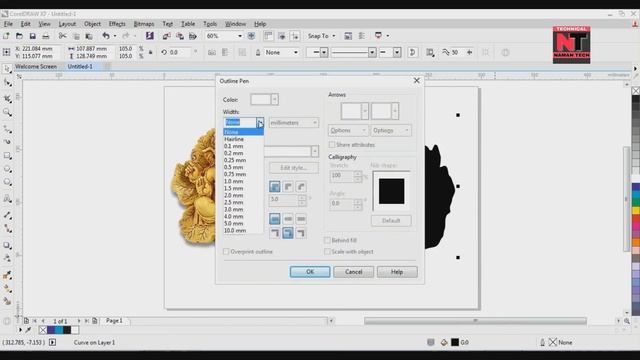 Image White Outline In CorelDRAW смотреть онлайн