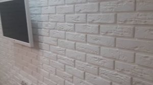 ремонт кухни .отделка стен декоративным кирпичиком из гипса