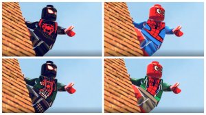 Все Костюмы Человек Паук Через Вселенные в LEGO Marvel Super Heroes Катсцены