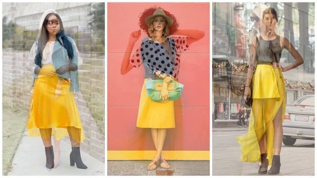 С чем носить желтую юбку в 2022 году, лучшие фото-идеи смотреть онлайн
