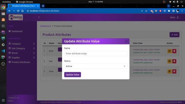 Inventory and POS Management System with Laravel React.js | Attribute  Value CRUD | Part-18