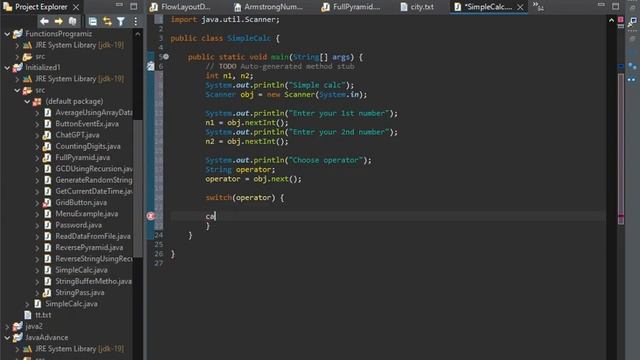 Java program to create simple calculator using switch case,#javaexample #java #fun #javaprogram