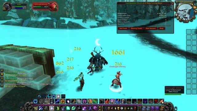 Кач в открытом мире. Поднимаем уровень ( 74-78 ) за совуха в Драконьем Погосте. WoW WotLK. смотреть онлайн