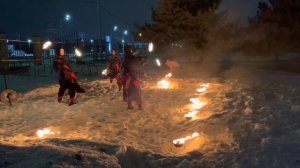 Фаершоу на день рожденье. Театр Огня и Света Вереселень.