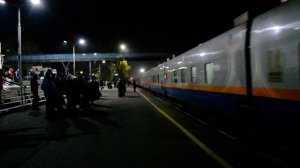 Прибытие поезда 376 на станцию Оскемен-1 в Усть-Каменогорске