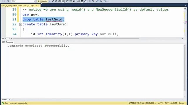 How to use the UniqueIdentifier data type in SQL Server. NewSequentialID. NewID.