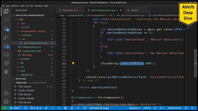 ESP32 Project | Getting Started with the ESP32 & Pir Sensor | FreeRTOS | PlatformIO | ESP-IDF | C++ смотреть онлайн