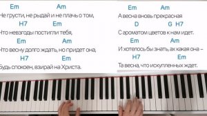 Не грусти, не рыдай и не плачь о том - А весна вновь прекрасная - пианино христианская Песня