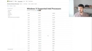 Список процессоров intel, которые поддерживают Windows 11