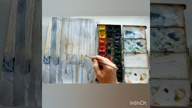 Рисуем тишину в зимнем лесу. смотреть онлайн