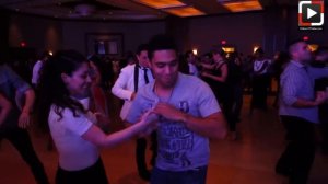 Jennifer Geyer y Jorge Martinez social dancing at Houston Salsa Congress 2017