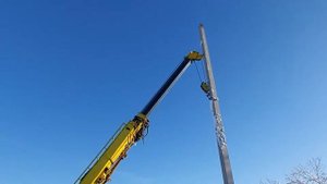 ЯМОБУР Aichi Зима -15'С , установка опор ЛЭП СВ95