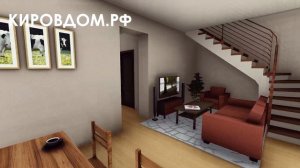 Проект двухэтажного дома 100 кв.м. с мансардным этажом и навесом на один автомобиль