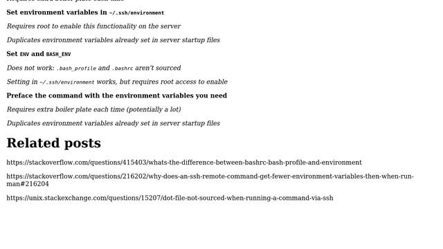 Unix & Linux: Can 'ssh ＜host＞ ＜command＞' be configured to always load server-side startup files? смотреть онлайн