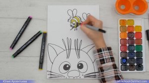 Урок рисования для детей "Рисуем Котика".