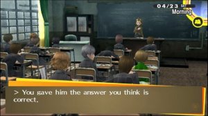 Persona 4 Golden [Class Questions] 4/23 School Answers