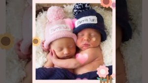 Красивая видео открытка с рождением двойняшек