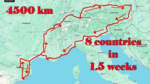 8 countries in 1,5 weeks 4500 km