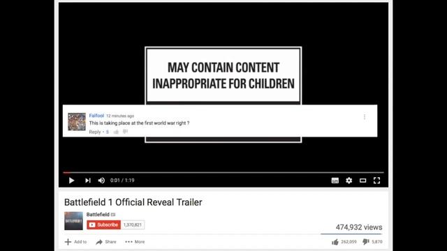 youtube comments REACT to Battlefield 1 смотреть онлайн