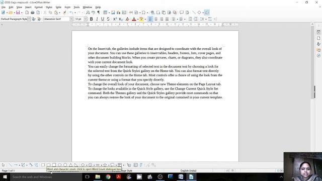 Parts of Writer Window and Creating a document in Libre office смотреть онлайн