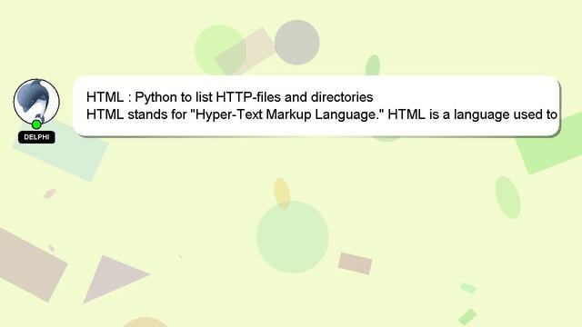 HTML : Python to list HTTP-files and directories