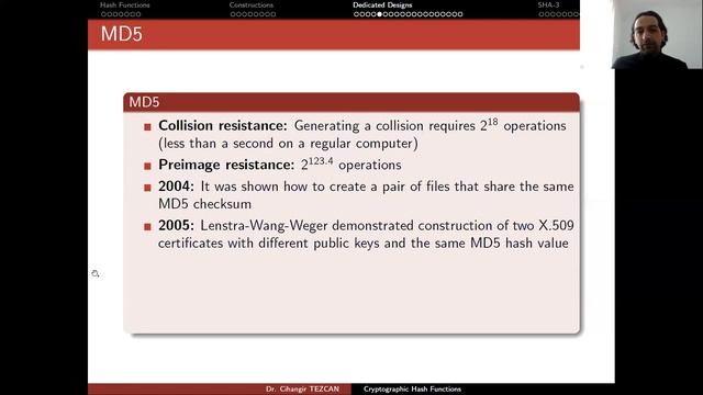 Applied Cryptology 6.3: Cryptographic Hash Functions - MD4, MD5, SHA1 смотреть онлайн