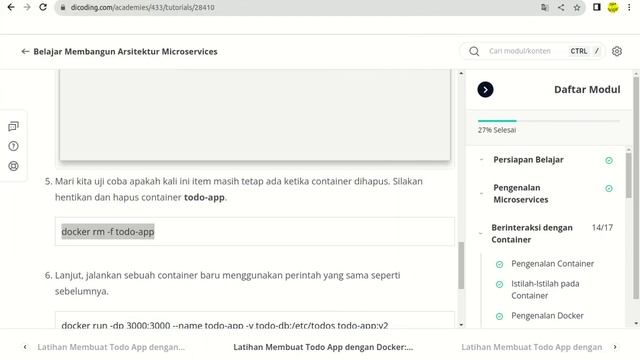 Latihan Membuat Todo App dengan Docker: Menambahkan Volume untuk SQLite Dicoding 2023 смотреть онлайн