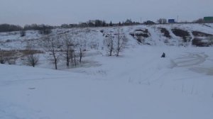 прыжок на снегоходе (Polaris Widetrak LX 550)