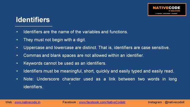 08 Keyword, Separator, Identifier, Constant | NativeCode | C language in Hindi | Tayyab Husain