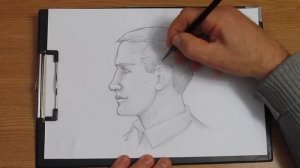 Мужской портрет в профиль (штриховка). Урок 54