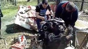 Д-245 в соре со сцеплением запуск на земле