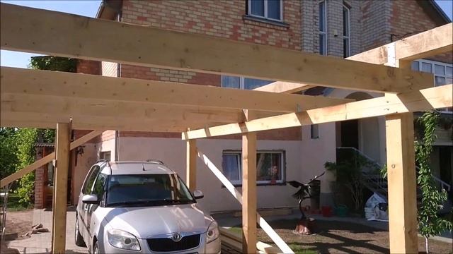 Беседка/навес для автомобилей с закруглённой крышей своими кривыми руками. Часть 1 смотреть онлайн