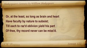 Sonnet 122 by William Shakespeare