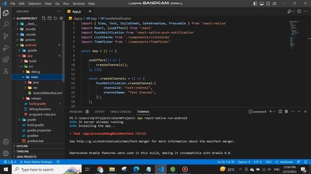 Task :app:processDebugMainManifest FAILED | React Native Push Notification Error смотреть онлайн