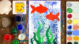 Как нарисовать ПОДВОДНЫЙ МИР, море, рыбок, морсокое дно ПРОСТО/ Нетрадиционные техники/ Рисуем дома