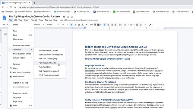 How To Convert Word To PDF in Google Docs смотреть онлайн
