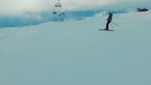 Гудаури 2019 спуск на лыжах с самого верха до самого низа