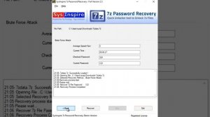 Remove & Unlock 7zip File Password by SysInspire 7z Password Recovery Software