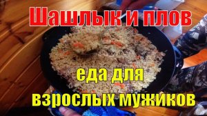 Шашлык и плов - еда взрослых мужиков на даче. 24 марта 2018 г