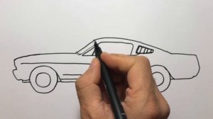 How to draw Ford Mustang Car Easy - Ford Mustang Araba Çizimi Kolay